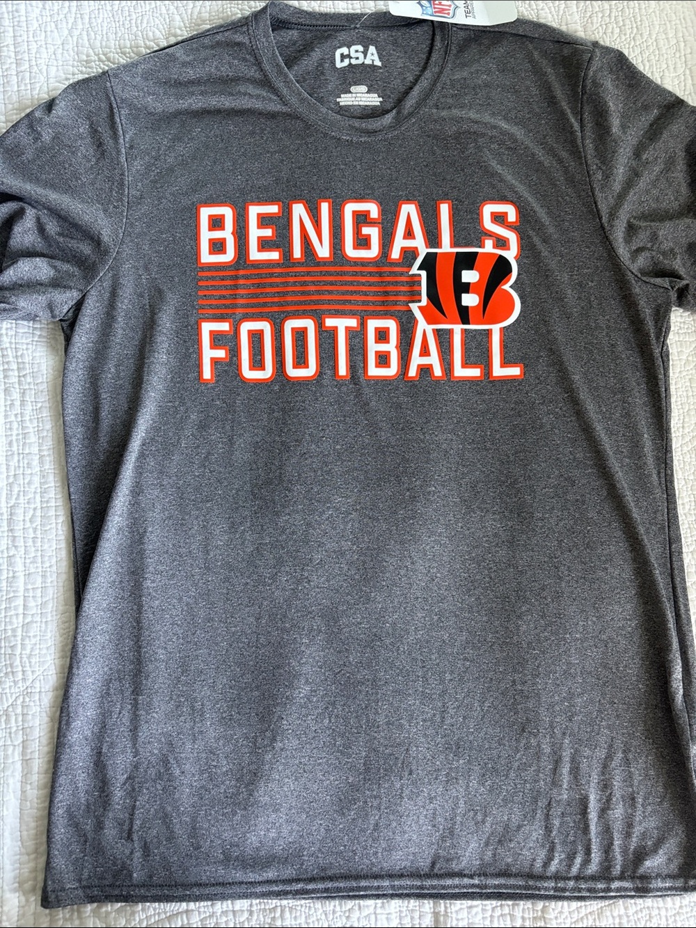 Bengals Football Men's Gray Performance Tee